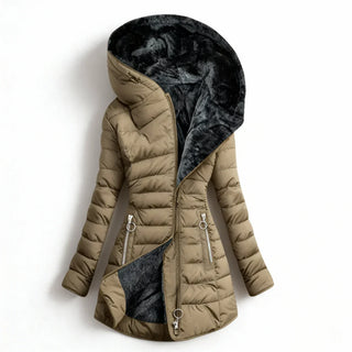 Marian | Slim-Fit Wintermantel mit Fellkapuze