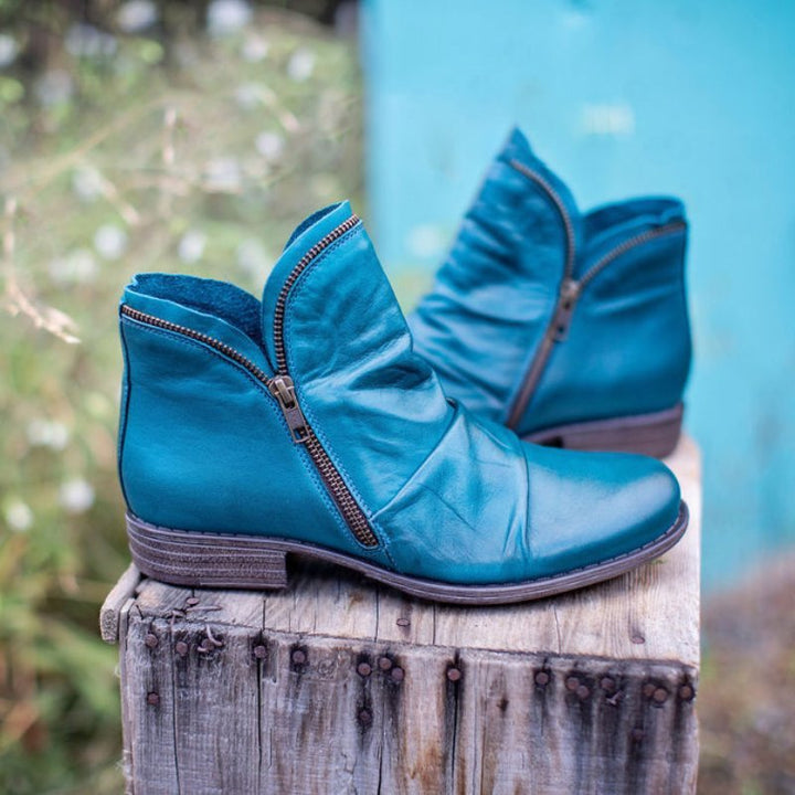 Renae | Lederstiefel mit Reißverschluss