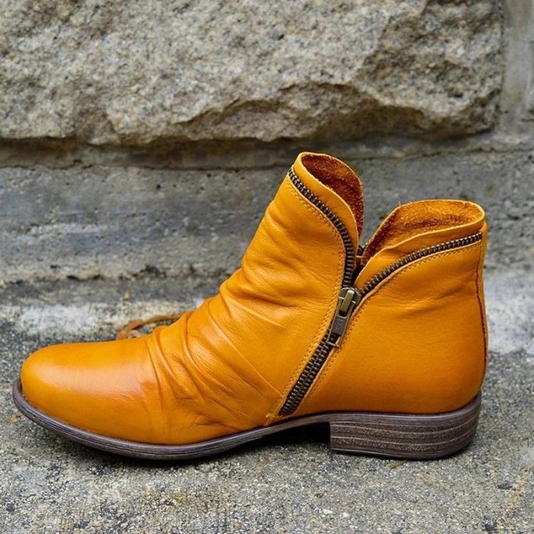 Renae | Lederstiefel mit Reißverschluss