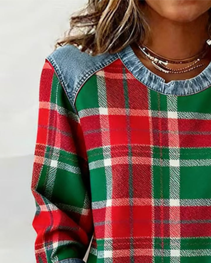 Pearl | Lässiges Kariertes Sweatshirt