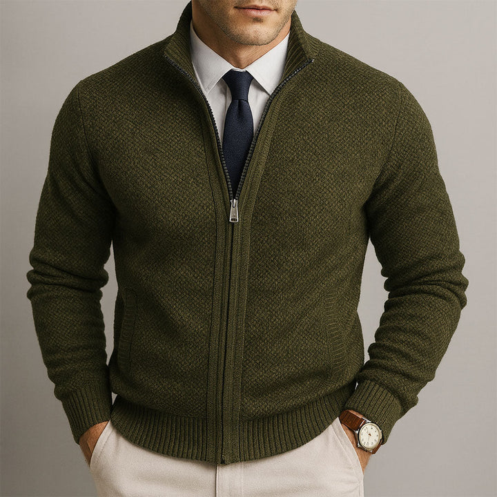 Japhet | Klassische Strickjacke mit Stehkragen