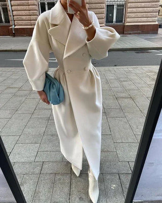 Calista | Weißer Wollmantel für den Winter