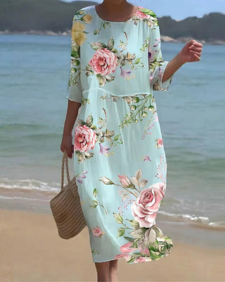 Keely | Sonnenuntergang Blumen Kleid
