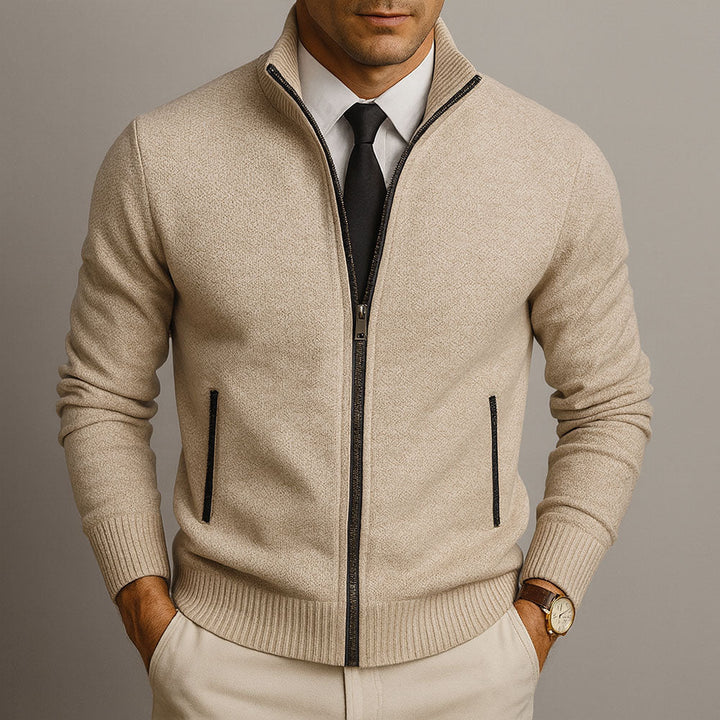 Japhet | Klassische Strickjacke mit Stehkragen