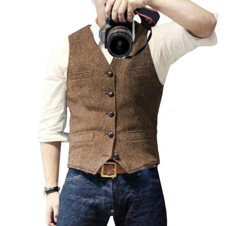 Jeremy | Wollgemischte Denim-Weste