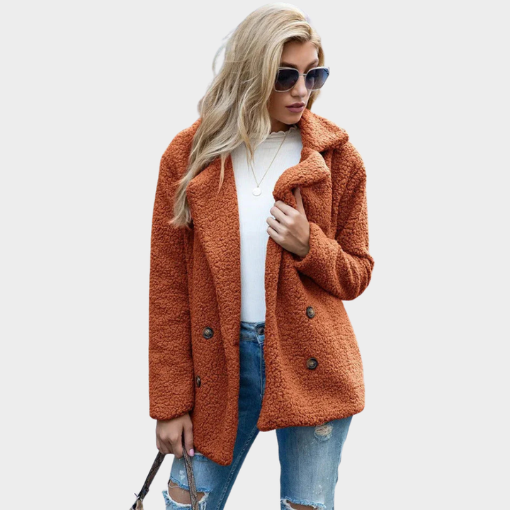 Mabyla | Teddymantel mit Kragen für Damen