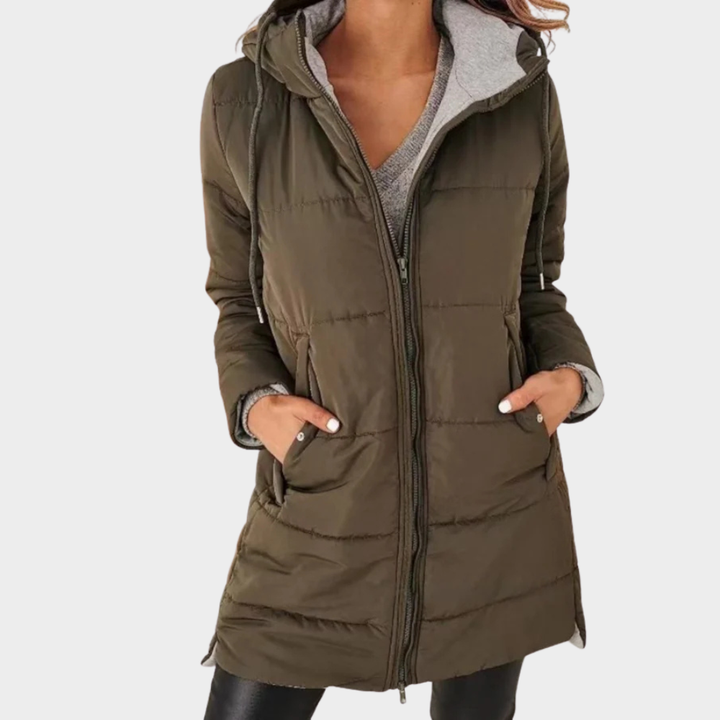 Mabyla | Lässige Puffer-Steppjacke mit Kapuze für Damen