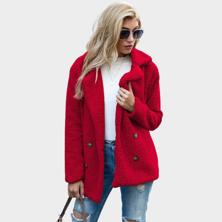 Mabyla | Teddymantel mit Kragen für Damen