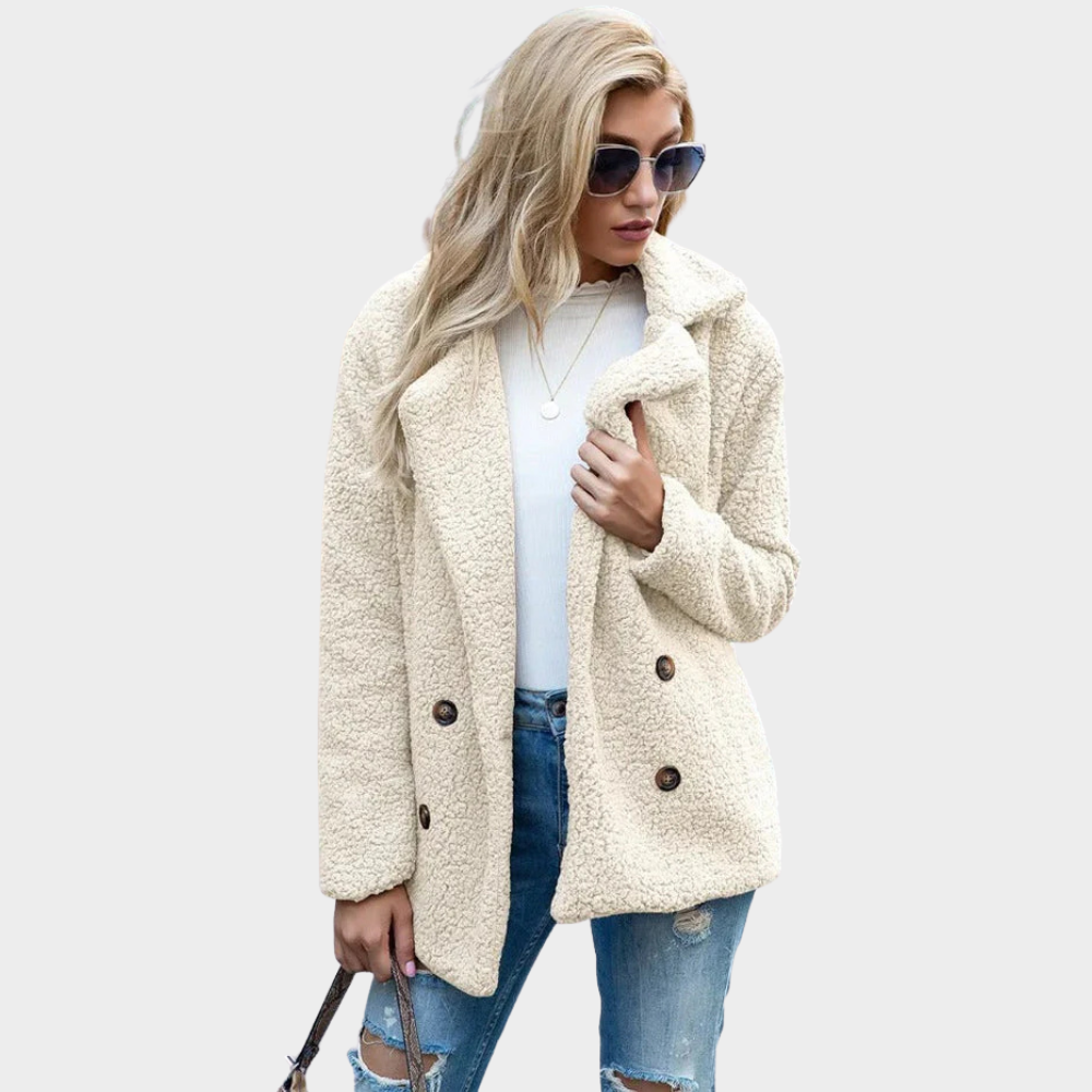 Mabyla | Teddymantel mit Kragen für Damen