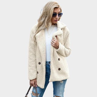 Mabyla | Teddymantel mit Kragen für Damen