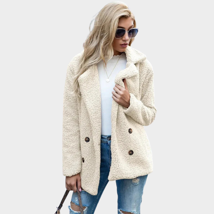 Mabyla | Teddymantel mit Kragen für Damen