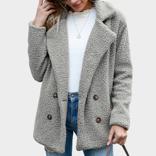 Mabyla | Teddymantel mit Kragen für Damen