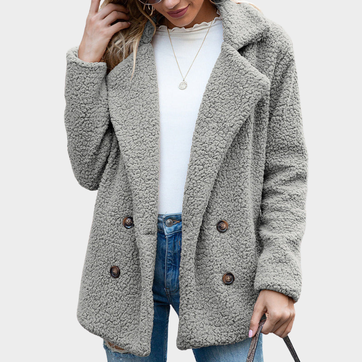 Mabyla | Teddymantel mit Kragen für Damen