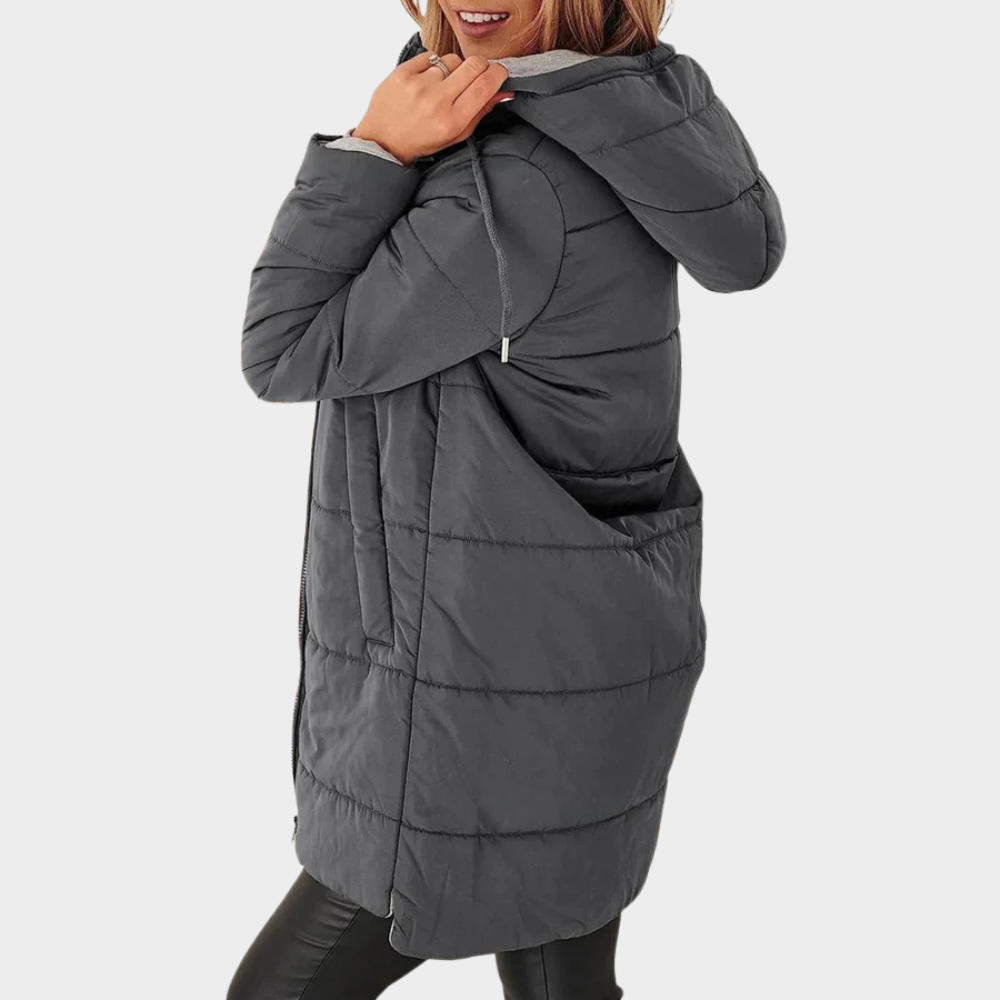 Mabyla | Lässige Puffer-Steppjacke mit Kapuze für Damen
