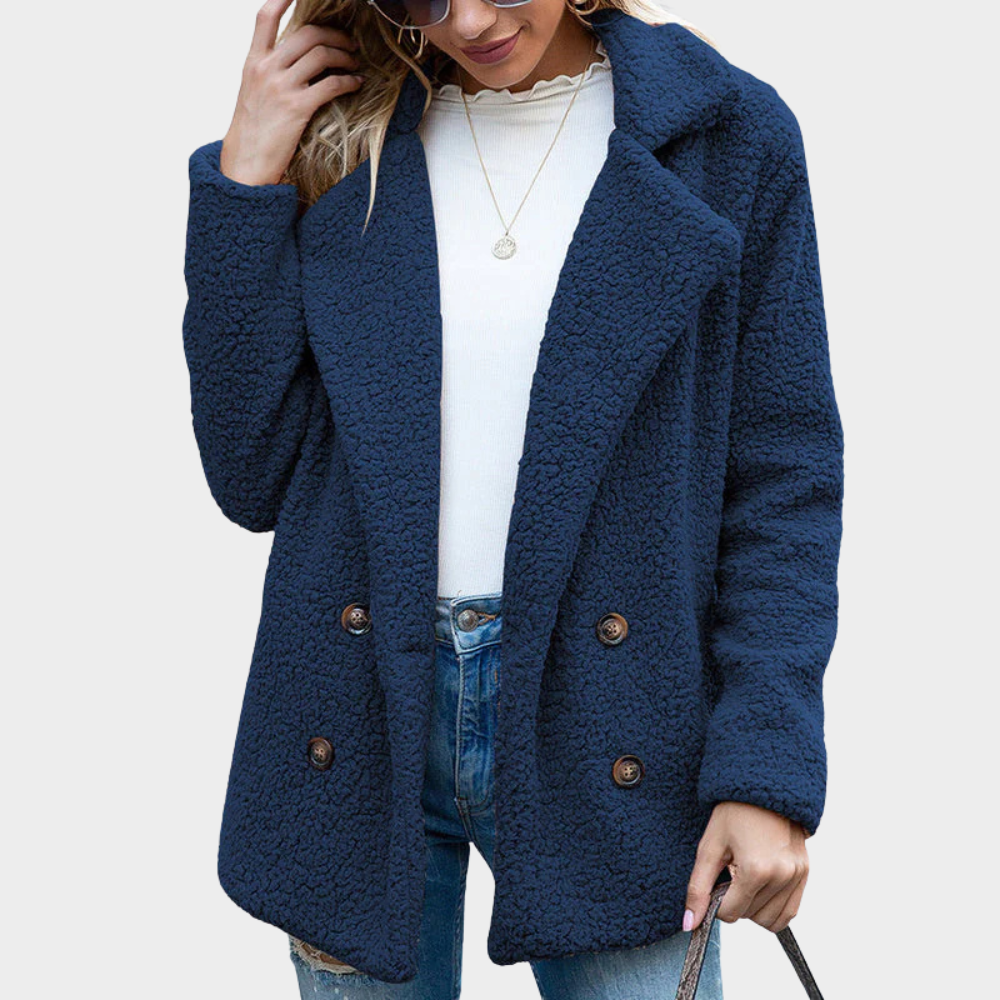 Mabyla | Teddymantel mit Kragen für Damen