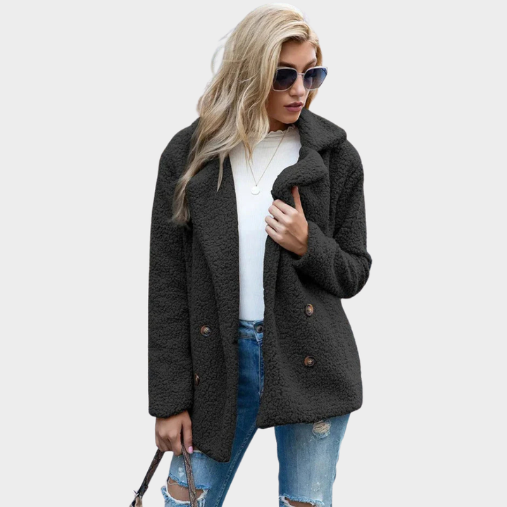 Mabyla | Teddymantel mit Kragen für Damen