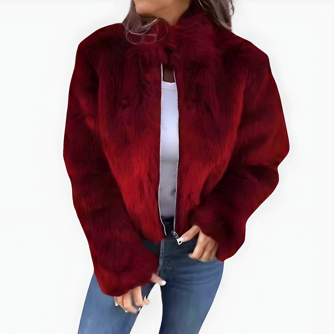 Aileen | Pelz-Winterjacke mit Stehkragen