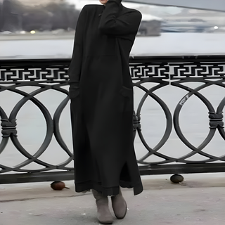 Celine | Langes Wollbaumwollkleid