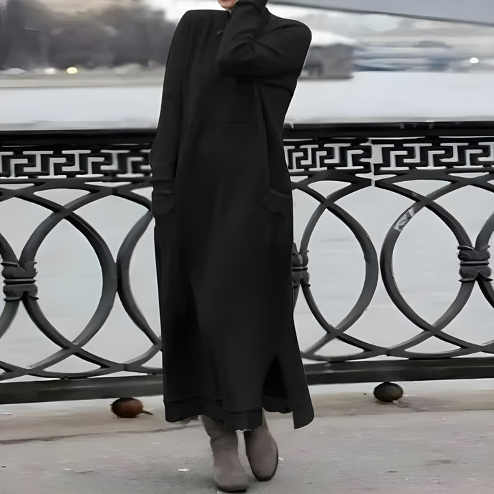 Celine | Langes Wollbaumwollkleid