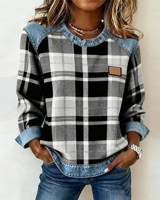 Pearl | Lässiges Kariertes Sweatshirt