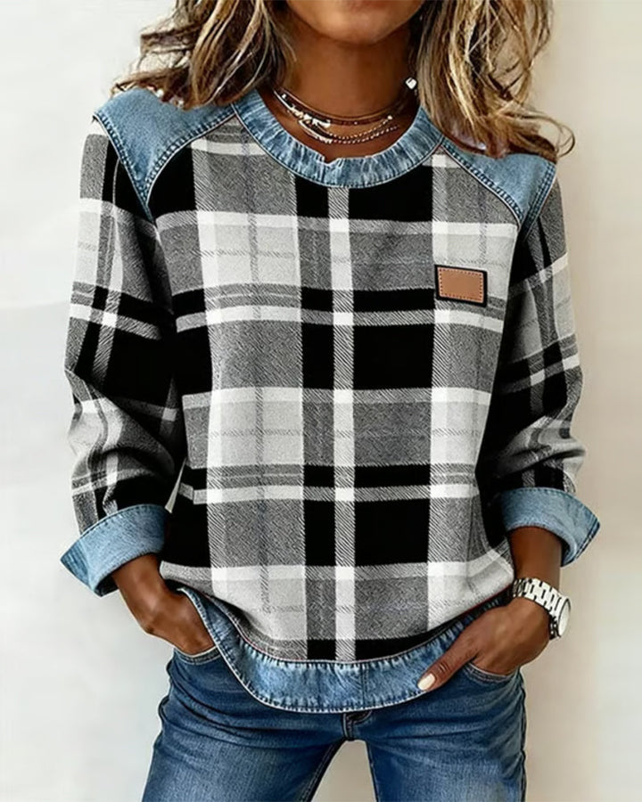 Pearl | Lässiges Kariertes Sweatshirt