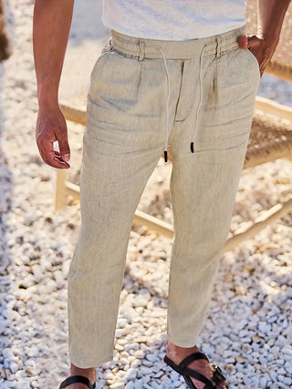NICHOLS | WEITE LEINENHOSE MIT KORDEL