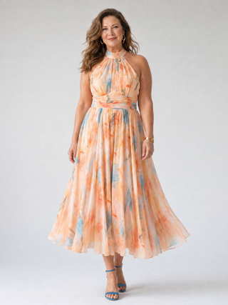 Elin | Weiches Halter Midi-Kleid
