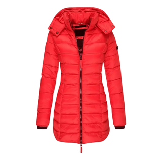 Janet | Lange Slim Fit Pufferjacke