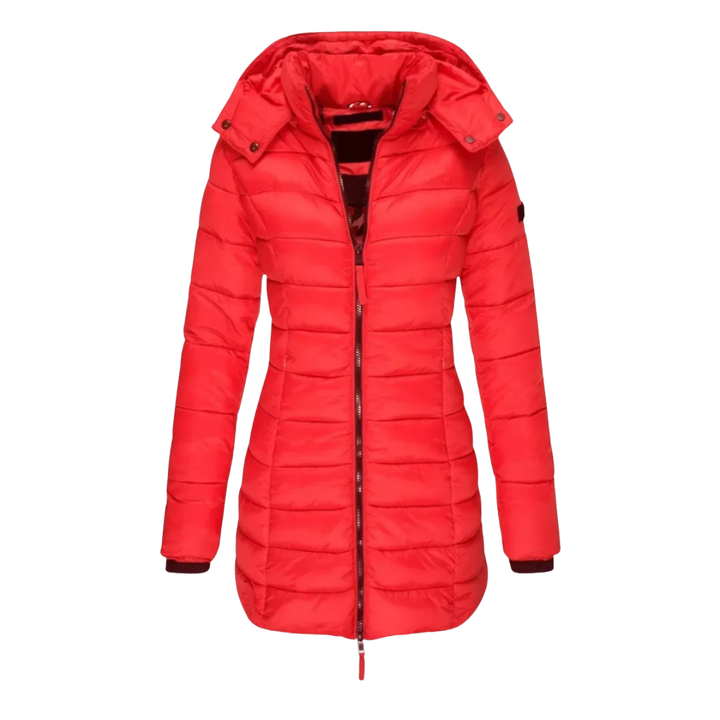 Janet | Lange Slim Fit Pufferjacke