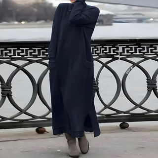 Celine | Langes Wollbaumwollkleid