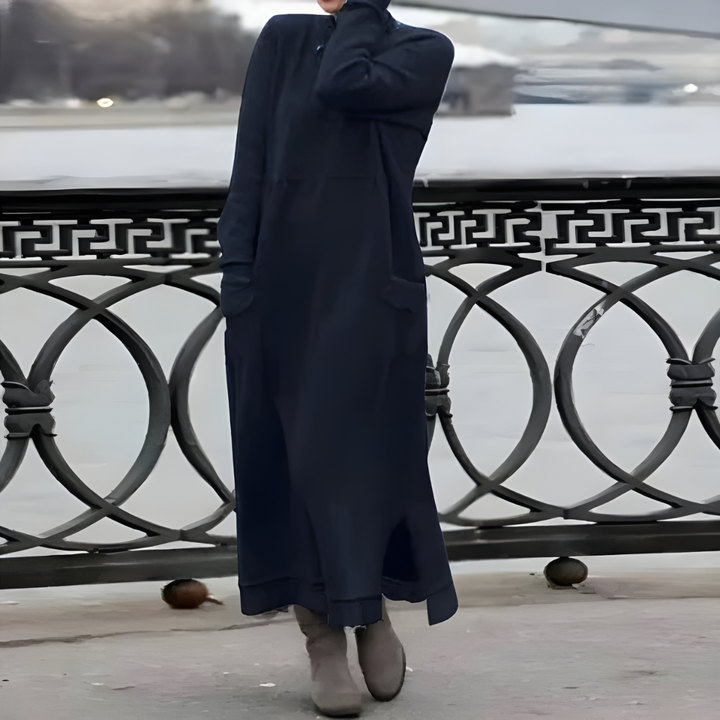 Celine | Langes Wollbaumwollkleid