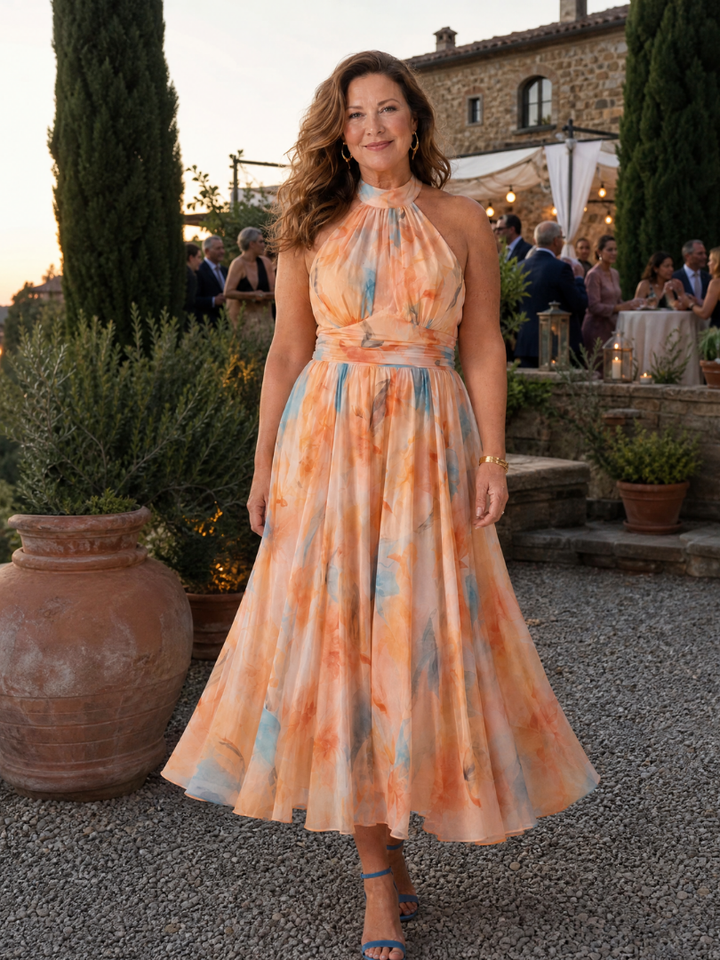 Elin | Weiches Halter Midi-Kleid