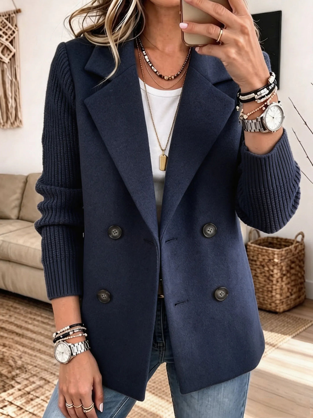 Mabyla | Eleganter Blazer mit Strickärmeln