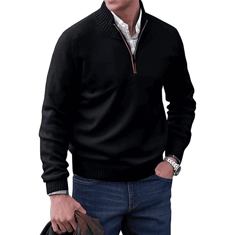 Tim | Hochkragen-Pullover mit Reißverschluss