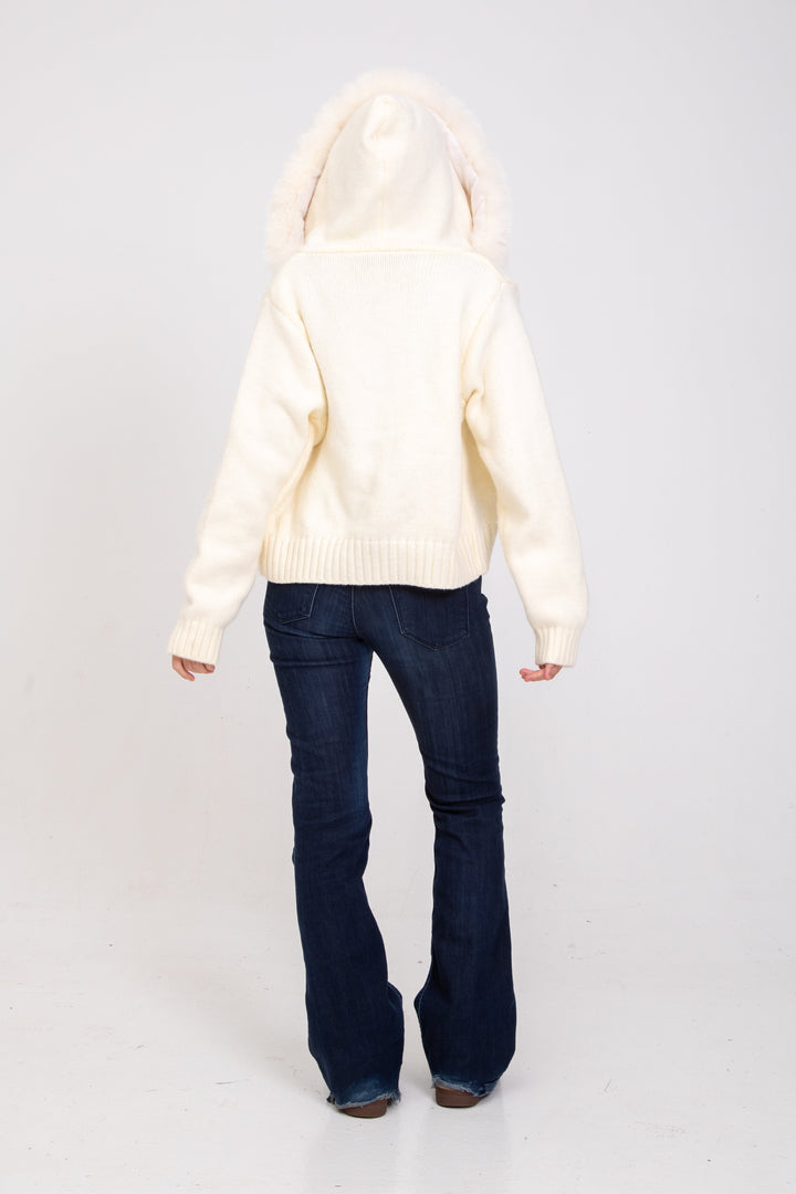 Alicia | Jacke mit Fellkapuze