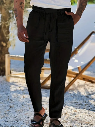 NICHOLS | WEITE LEINENHOSE MIT KORDEL
