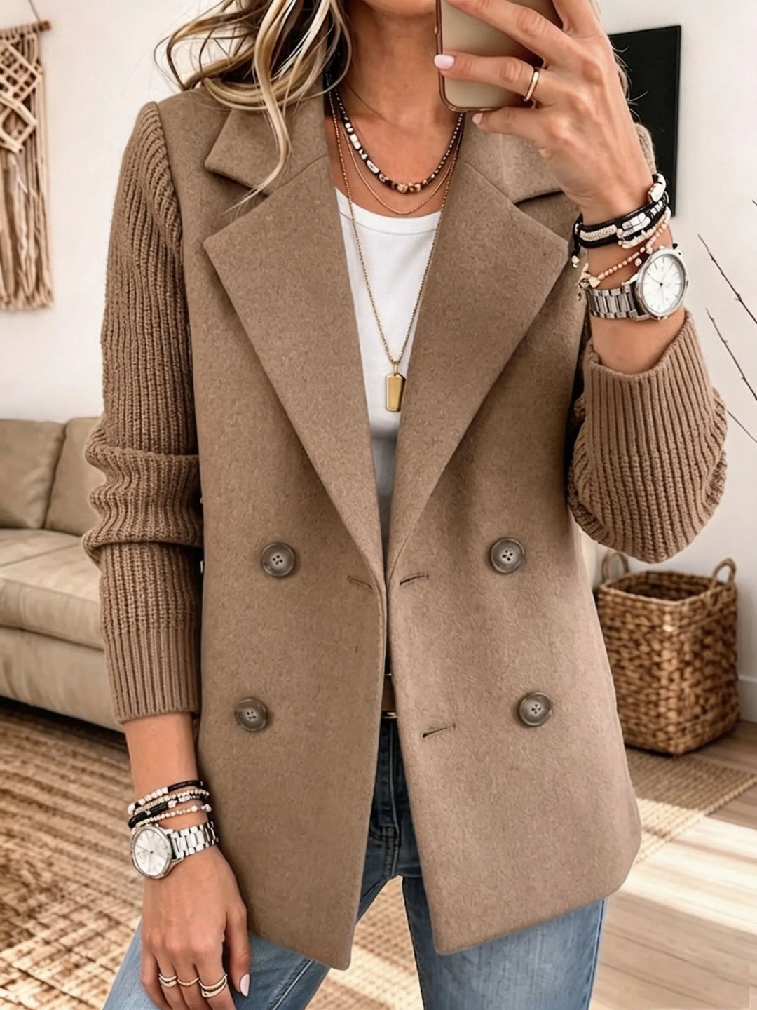 Mabyla | Eleganter Blazer mit Strickärmeln