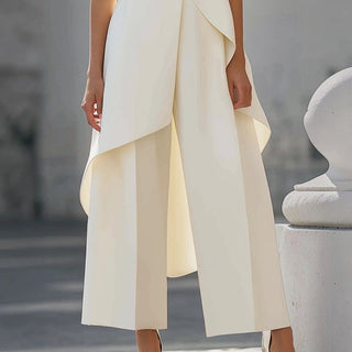 Mabyla | Eleganter Anzug mit drapiertem Oberteil und hohem Kragen