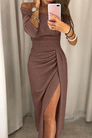 Adelai | Schulterfreies Midikleid mit Schlitz