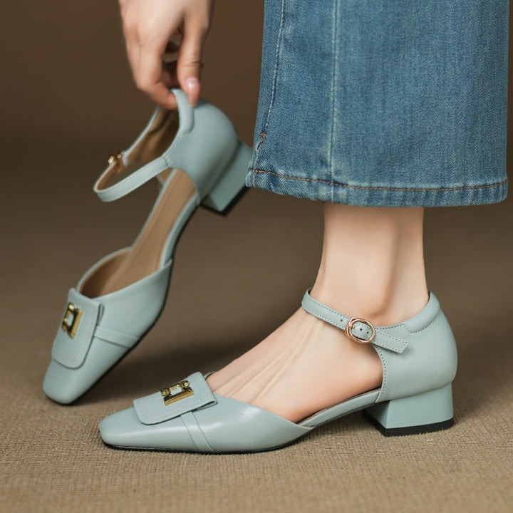 Elvane Schnalle Leder Mary-Janes