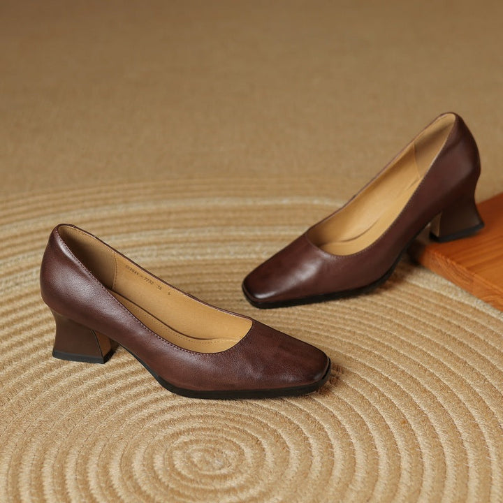 Oriel Leder Quadrat Pumps