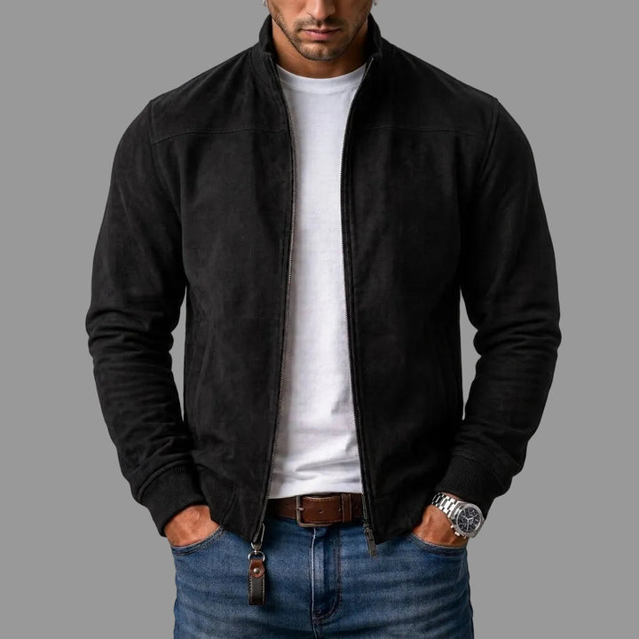 Mabyla | Bomberjacke aus Veloursleder-Imitat