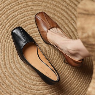 Marisol Leder Pumps mit quadratischer Zehenform