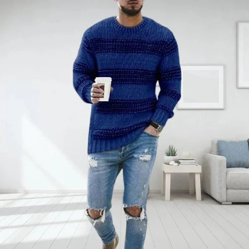 Zion | Slim-Fit Strickpullover mit Streifendesign