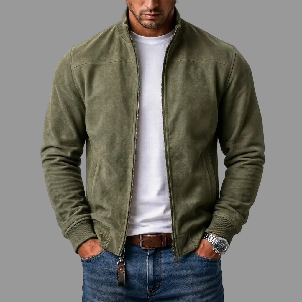 Mabyla | Bomberjacke aus Veloursleder-Imitat