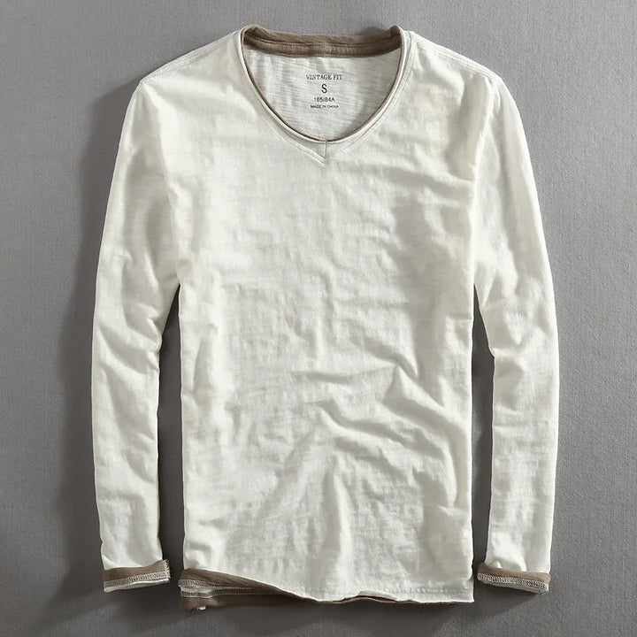 Bastian | Langarm V-Ausschnitt T-Shirt