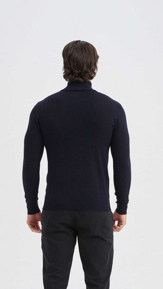 Isak | Marineblaues Sweatshirt mit halbem Reißverschluss