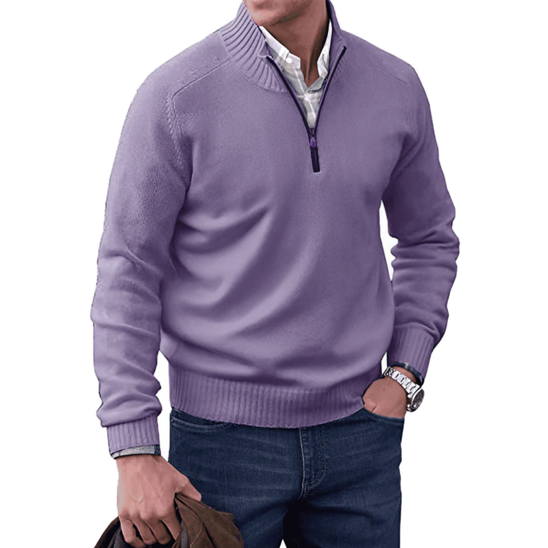 Tim | Hochkragen-Pullover mit Reißverschluss