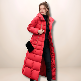 Deborah | Langer Warmer Wintermantel mit Fellkapuze