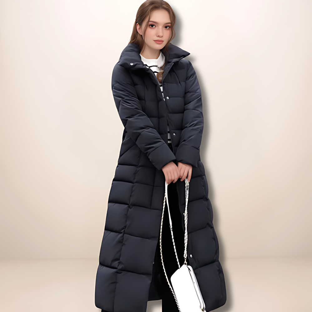 Deborah | Langer Warmer Wintermantel mit Fellkapuze